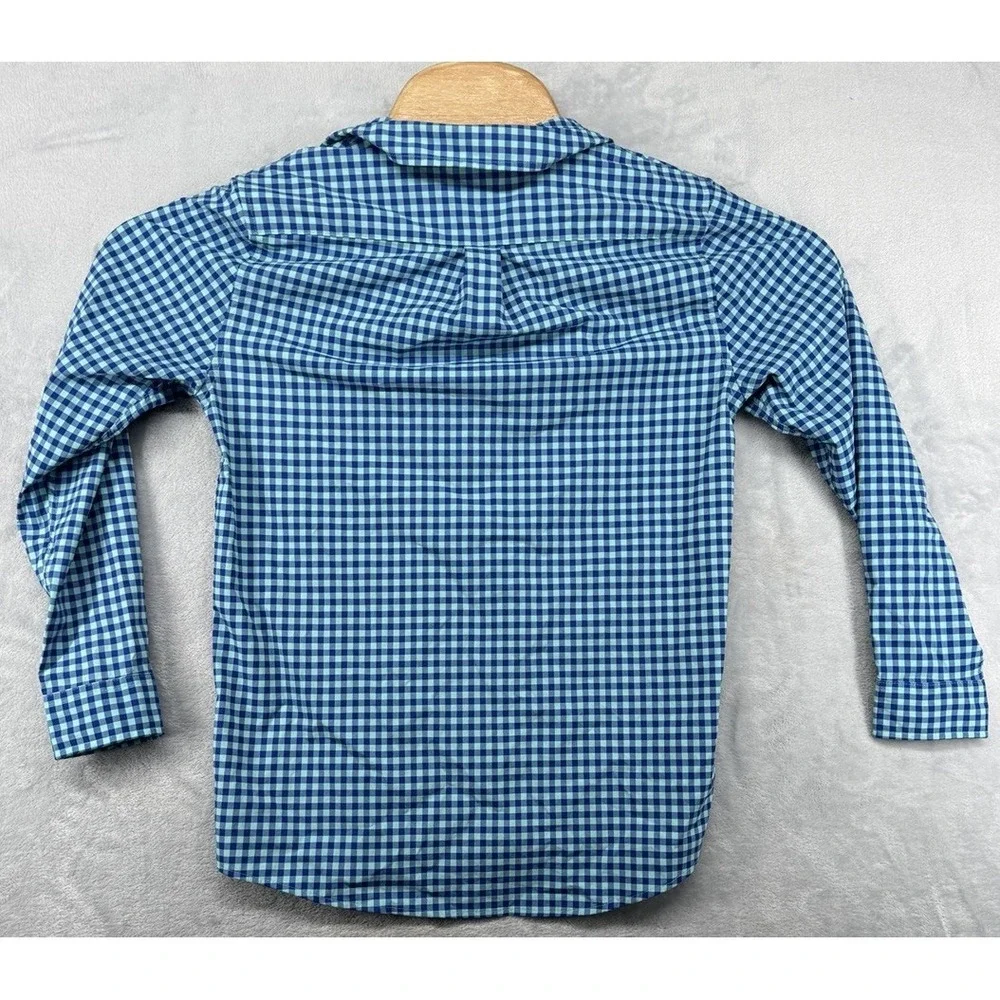 Vineyard Vines Peformance Shirt Blue Plaid Button Down Youth Boys Size‎ M 12-14